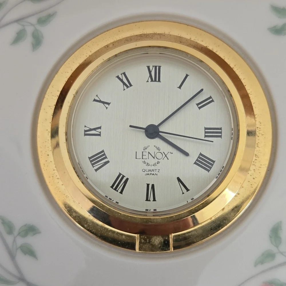 Lenox Rose Manor Porcelain Bedside Table Clock